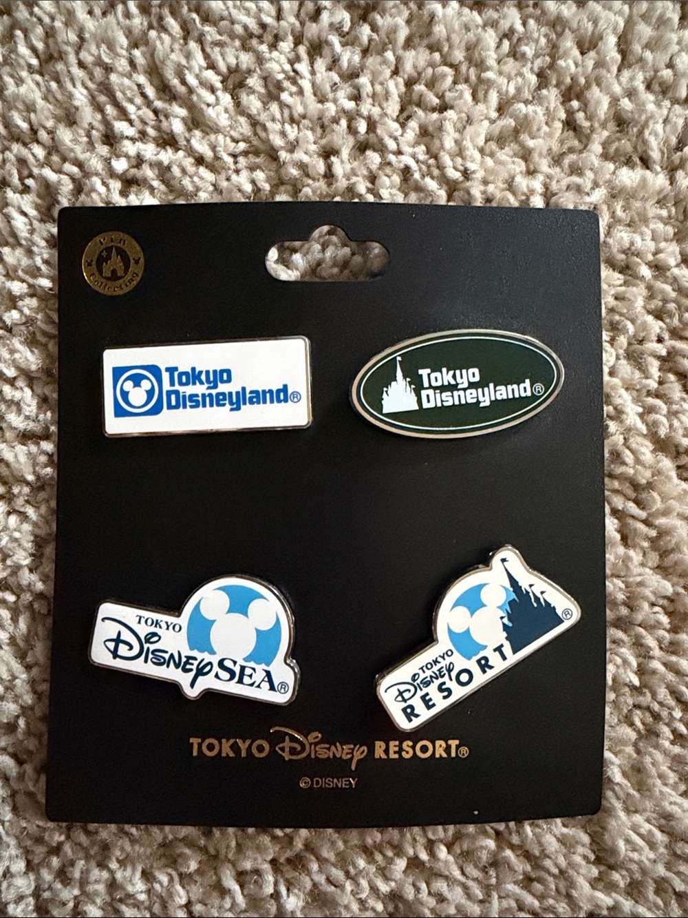 Disney Tokyo Disneyland/Tokyo DisneySea Pin Set - Blue, White, Green, Black